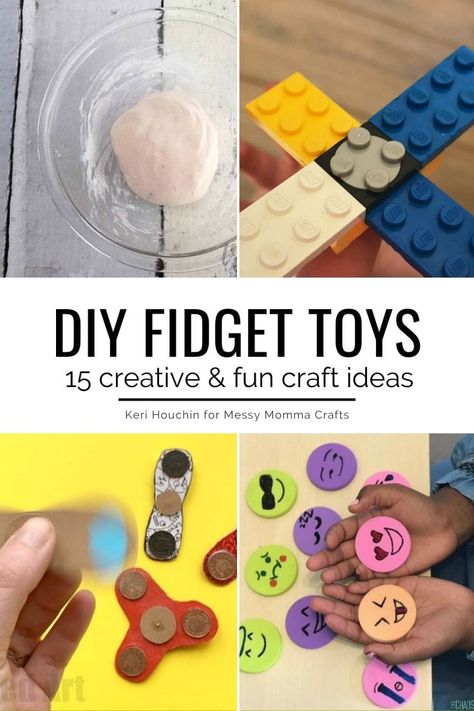 Make a few DIY fidget toys for a fun and creative way to help kids focus or entertain when they need to sit. Craft supplies and found material make these a fun craft for all ages. #MessyMommaCrafts Toys For Kids To Make, Fidgets Diy, Craft For All Ages, Help Kids Focus, Hyperactive Kids, Diy Fidget Toys, Mini Balloons, Spring Crafts For Kids, Kids Focus