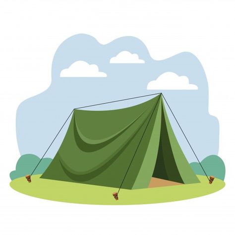 Camping travel tent equipment cartoon Pr... | Premium Vector #Freepik #vector #travel #cartoon #forest #holiday Tent Drawing, Camping Cartoon, Travel Tent, Architecture Symbols, Camping Drawing, Children's Book Layout, 6 Person Tent, Food Illustration Design, Tenda Camping