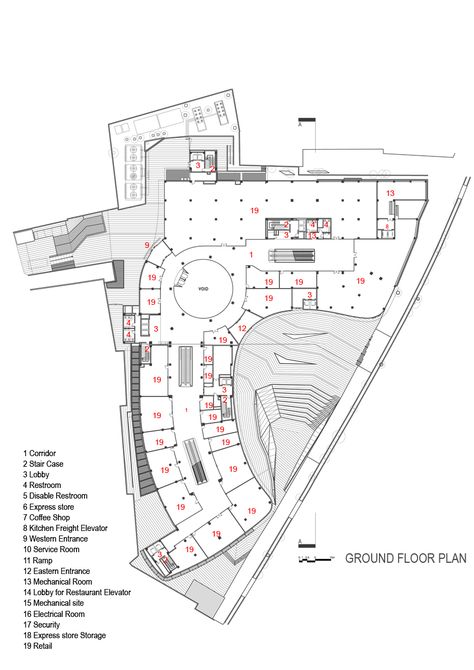 Image 25 of 33 from gallery of ARG Shopping Mall / ARSH 4D Studio. Ground floor Plan Shopping Mall Case Study, Shopping Mall Floor Plan Layout, Mall Floor Plan Layout, Mall Project Architecture, Mall Plan Architecture Shopping Center, Shopping Complex Plan, Shopping Center Plan, Mall Architecture Design, Shopping Mall Floor Plan