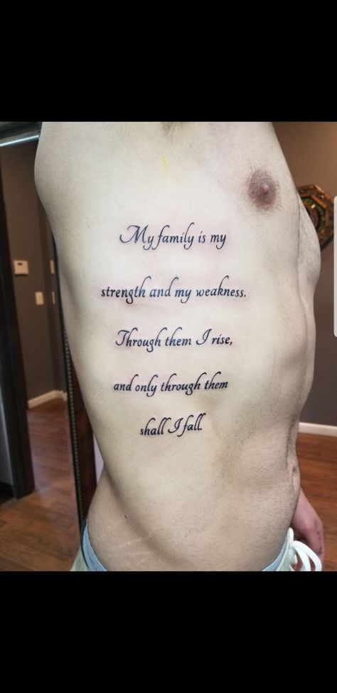 Chest Tattoo Quotes, Tattoo Costillas, Rib Tattoo Quotes, Meaningful Tattoos For Family, Men's Tattoos, Meaningful Tattoos For Men, Rib Tattoos For Guys, Family Tattoos For Men, Small Rib Tattoos