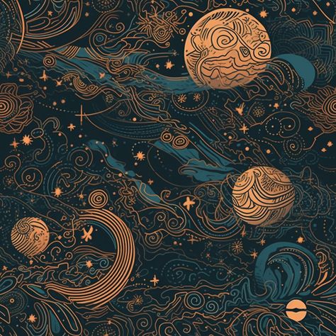 Different Universe Aesthetic, Space Pattern Wallpaper, Vintage Astronomy Illustration, Galaxy Design Graphic, Ipad Wallpaper Aesthetic Space, Space Computer Background, Galaxy Pattern Design, Space Pattern Illustration, Space Map Illustration