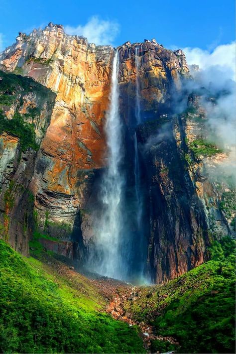 Angel Falls ( Salto Angel ) is worlds highest waterfalls (978 m), Venezuela. Angel Falls Venezuela, Angel Falls, Largest Waterfall, Have Inspiration, Les Cascades, American Travel, South America Travel, Beautiful Waterfalls, Fallen Angel