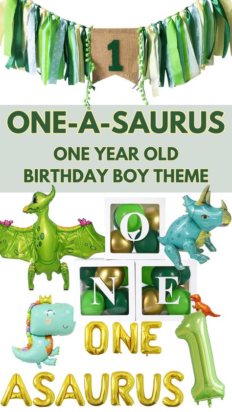 One Year Old Birthday Party Dinosaur, 1 Birthday Dinosaur Theme, Dinosaur Birthday Party Decorations 1st, 1 Year Party Theme, Oneasaurus Birthday Invitation, Dinosaur Birthday Party First Boys, 1 Year Dinosaur Birthday Party, Dino Themed First Birthday, Dino Theme First Birthday