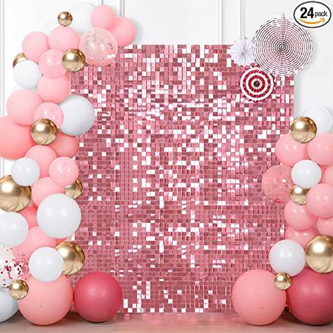 Amazon.com : Square Shimmer Panels (Pack of 24) Sequin Shimmer Wall Backdrop Decoration Panels Glitter Bling Sequin Photo Backdrops for Birthday Anniversary Engagement Parties Decor Pink : Electronics Shimmer Wall Backdrop, Sequin Wall, Shimmer Wall, Gold Backdrop, Sequin Backdrop, Pink Backdrop, Glitter Wall, Sequin Decor, Glitter Party