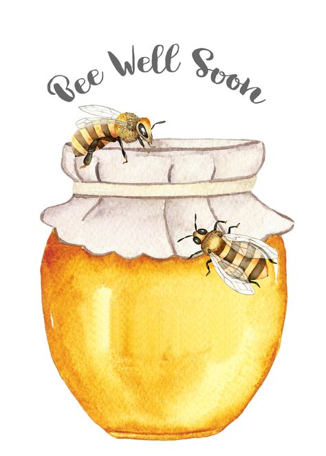 How To Draw A Honey Bee, Honey Drawing, Honey Cough Syrup, Honey For Hair, Honey Bee Art, Honey Illustration, Bees And Honey, Honeybee Art, Honey Art