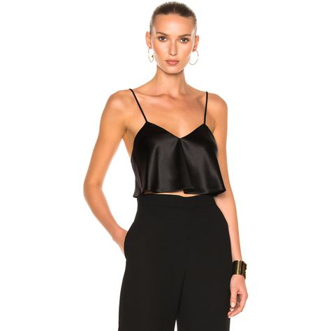 Brandon Maxwell Satin Crop Camisole Top (725 CAD) ❤ liked on Polyvore featuring tops, tanks, satin cami, cropped camisoles, camisole tops, satin camisole tops and crop top Couture, Haute Couture, Silk Crop Top Outfit, Crop Top Elegante, Satin Top Outfit, Crop Top Satin, Black Satin Top, Silk Crop Top, Satin Cami Top