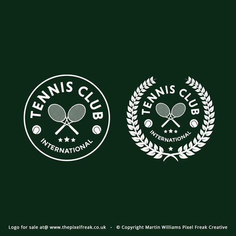 This Tennis Club Logo Design is very compact and self contained in a badge style layout. This would be perfect for club wear and apparel.