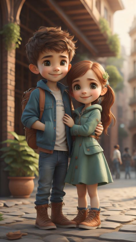 Lover Cartoon Images, 3d Cartoon Images, Cartoon Couple Poses, Friend Cartoon Image, 3d Wallpaper Love Couple, 3d Couple Image, Me As Character, Casal Art, Boy Girl Best Friends