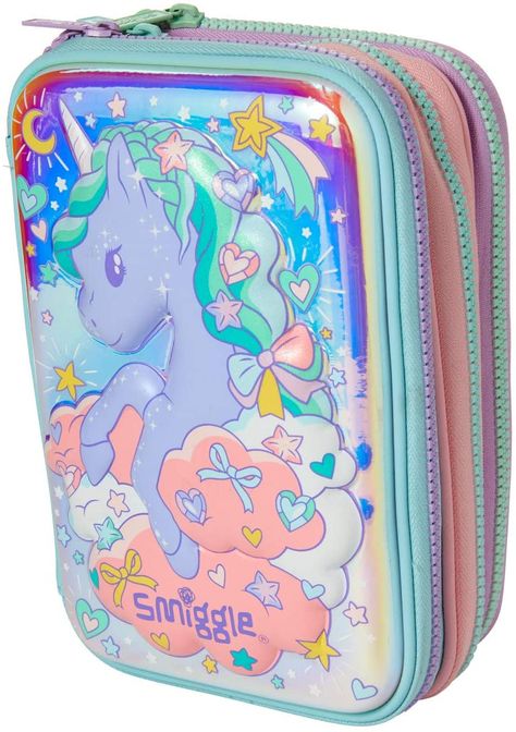 Pouch For Girls School, Cute School Supplies Amazon, Cute Pouches For School, Smiggle School Supplies, Smiggle Pencil Case, Unicorn Stationary, Unicorn School Supplies, Unicorn Pencil Case, School Pouch