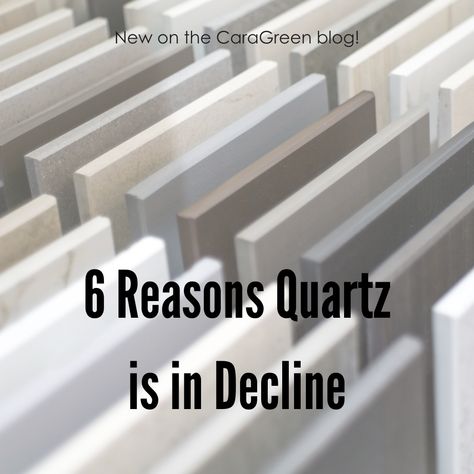 Thinking about Quartz countertops for your kitchen?  Do your homework before you jump on the bandwagon. While Quartz has been the de facto countertop standard since last year, the tides have quickly turned as a tsunami of industry issues snowballed to cripple the quartz market. Learn the 6 reasons why quartz is in decline in our latest blog post. Quart Kitchen Countertops, Countertops Quartz Colors, Quartz Kitchen Countertops Colors Modern, Colors Of Quartz Countertops, White Stone Kitchen Countertops, Kitchen Island Quartz Counter Tops, Cabinets To The Countertop, Level 1 Quartz Countertops, Quartz Remnants Ideas