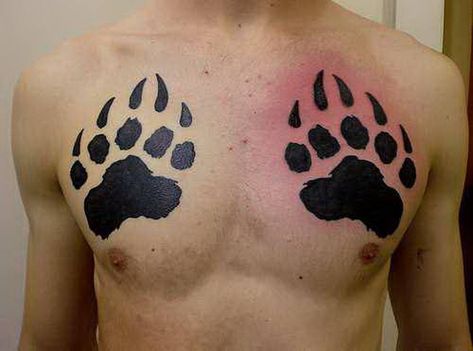 20 Amazing Paw Print Tattoos With Deep Connection - Tattoos Win Paw Tattoo For Men, Bear Paw Tattoo, Bear Tattoo Meaning, Bear Claw Tattoo, Bear Paw Tattoos, Native American Bear, Claw Tattoo, Bear Tattoo Designs, Pawprint Tattoo