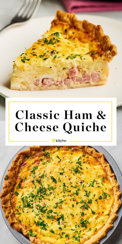 Quiche, Easy Make Ahead Quiche, Ham And Swiss Cheese Quiche, Quiche Recipes Ham And Cheese, Philadelphia Food Recipes, Ham And Cheese Quiche Easy, Simple Quiche Recipes, Ham Quiche Recipes, Small Quiche