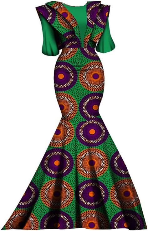 Amazon.com: African Dresses for Women Mermaid Maxi Floor-Length Dress Dashiki Half Sleeve Party Dress Ankara Long Dress: Clothing, Shoes & Jewelry Traditional Long Dresses African, Ladies Fashion Dresses Style, African Dresses For Women African Dresses For Women Wedding, Ankara Long Skirt Styles, Ankara Long Dress Styles For Women, Long Ankara Dress Styles, African Dresses For Women Classy, African Dresses For Women Wedding, African Dresses For Ladies