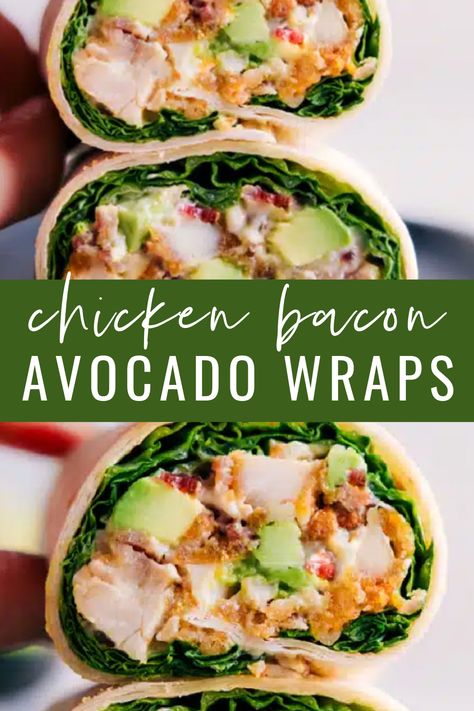 Chicken Avocado Bacon Wrap, Chicken Avocado Wrap Healthy, Healthy Grilled Chicken Wraps, Chicken Wrap Recipes Healthy Lunch Ideas, Blt Avocado Chicken Salad Wraps, Chicken Wrap With Avocado, Chicken And Broccoli Wrap, Easy Dinner With Avocado, Turkey Bacon Avocado Wrap