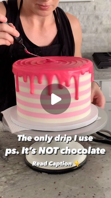 Icing Drip Recipe, Ganache Drip Cake Tutorial, What To Do With Extra Frosting, How To Make Icing Drip Down Cake, Birthday Cake Drip Icing, Double Drip Cake, Drip For Cake Recipe, Dripping Icing On Cake, How To Do Drips On Cake