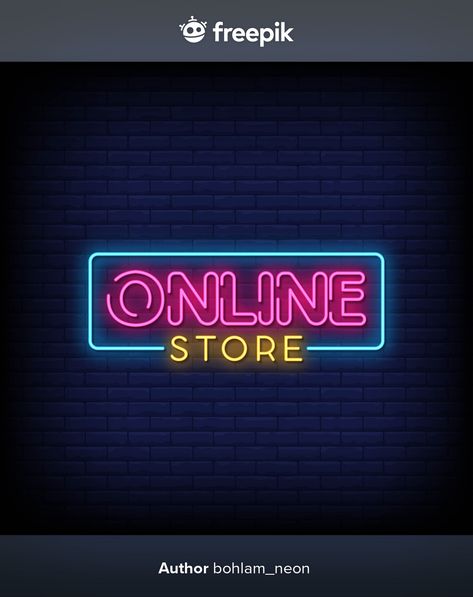 Online Shopping Profile Picture, Neon Shop Sign, Business Store Design, Store Logo Ideas, Online Store Logo Design, Online Shop Ideas, Shop Online Design, Online Store Logo, Shop Logo Ideas
