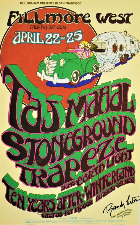 "Taj Mahal Handbill 1971 BG277 Bill Graham Presents TAJ MAHAL STONEGROUND TRAPEZE @ Fillmore West San Francisco, CA April 22-25, 1969 TEN YEARS AFTER CACTUS POT LIQUOR @ Winterland San Francisco, CA April 31 - May 1, 1971 Original - 1st Printing Concert Handbill 4 5/8 \" x 7\" Acquired from the R Tuten Archives Designed by Randy Tuten Signed R. Tuten At oddtoes.com, we only sell ORIGINAL concert posters, handbills and music memorabilia! We also have a 100% satisfaction guarantee, so if you didn' Pot Liquor, Derek Trucks, Fillmore East, Bill Graham, Hippie Posters, Boxing Posters, Man Cave Wall, Cactus Pot, Music Items