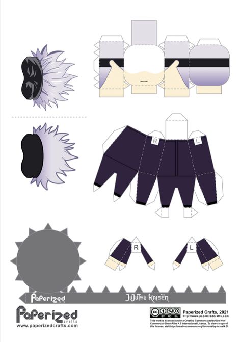 Origami, Anime, Purple, Paper Doll, Jujutsu Kaisen, Paper Craft, Jujutsu, Cut Out