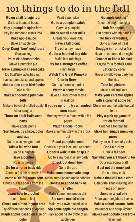 Diy Fall Activities, Things To Do With Your Parents, Everything Fall Autumn, Fall Food Decor, How To Make It Feel Like Fall, Fall Traditions With Kids, Things To Do During Halloween, Fall Ideas Activities, October Checklist