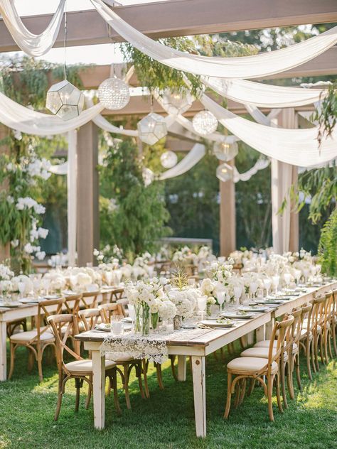 Dining 	Buffet 	Wedding cake display 	Dessert display 	Bar/drinks station 	Guest book 	Gifts Bonito, Feather Eucalyptus, Reception Checklist, White Bougainvillea, Pergola Wedding, Pergola Drapes, Wedding Reception Checklist, Vow Ideas, Pepper Berry