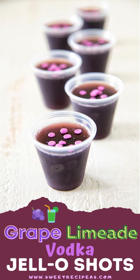 Grape Ape Shots, Purple Jell-o Shots, Grape Jello Shots Recipes, Purple Jello Shots, Jell-o Shots, Grape Jello Shots, Jell O Shot Recipes, Lime Rickey Recipe, Vodka Jelly Shots