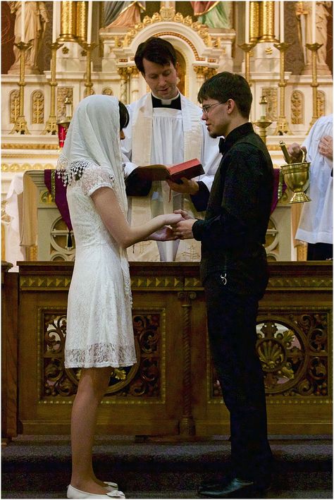 Traditional Latin Mass Wedding, Convalidation Ceremony Catholic, Catholic Couple Aesthetic, Latin Mass Wedding, Catholic Couple, After Engagement, Catholic Bride, Wedding Luminaries, Catholic Wedding Traditions