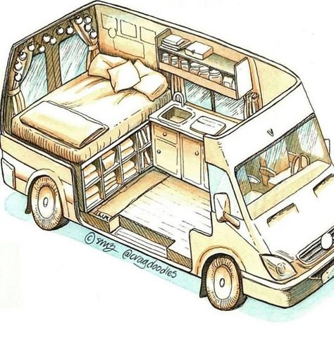 One of the best parts about living van life has to be the van build process. With some van life inspiration you can come up with your dream build.  You can find more camper van ideas on our blog Omgebouwde Bus, Husbil Makeover, Bil Camping, Caravan Vintage, Supraviețuire Camping, Layout Sketch, Kangoo Camper, Minivan Camper Conversion, Converted Vans