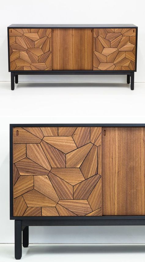 Pentagon Sideboard by Christopher Solar Design at Private Residence Meja Industrial, Cube Furniture, Koti Diy, Modern Wood Furniture, Wood Furniture Legs, Solar Design, Art Furniture Design, Прикроватные Тумбочки, Furniture Design Wooden