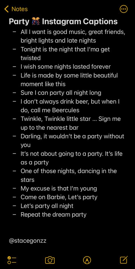 Party Instagram captions Party Aesthetic Captions, Party Caption Ideas, Instagram Captions For Events, It's Been A While Caption, Party Aesthetic Instagram Story, Quince Instagram Captions, Instagram Captions For After A Breakup, Instagram Captions Drinking, Club Captions For Instagram