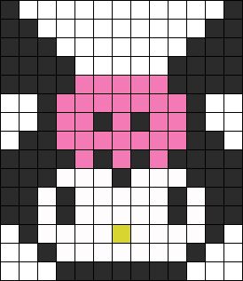 Kuromi Perler Bead Pattern / Bead Sprite Hello Kitty Kuromi Perler Beads, Perler Bead Patterns Small Cute, Perler Bead Patterns Hello Kitty Small, Perler Beads Ideas Small Easy, Kuromi Pearl Beads, Kuromi Perler Bead Patterns, Kuromi Fuse Beads, Perler Bead Patterns Kuromi, Perler Kuromi