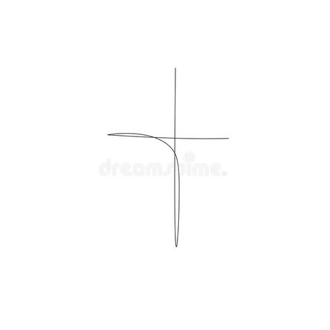 Fine Line Religious Tattoo, Cross Line Drawing, Cross Line Tattoo, Cross Fine Line Tattoo, Abstract Cross Tattoo, Minimal Cross Tattoo, Doodles Christian, Line Art Tattoos Minimalistic, Minimalist Cross Tattoo