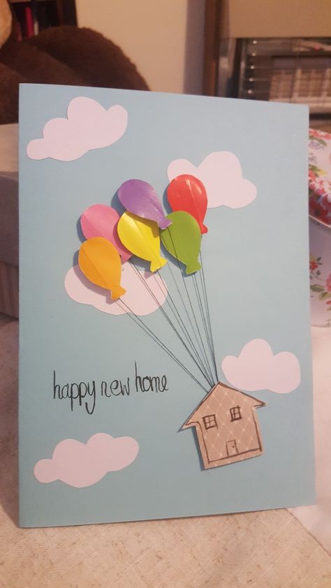 Cards New Home Handmade, Diy Cards For New Home, New Home Cards Diy, Welcome Back Home Card Ideas, New Apartment Cards Handmade, New Home Cards Handmade Easy, Welcome Card Ideas Handmade, Welcome Home Cards Diy, New Home Diy Card