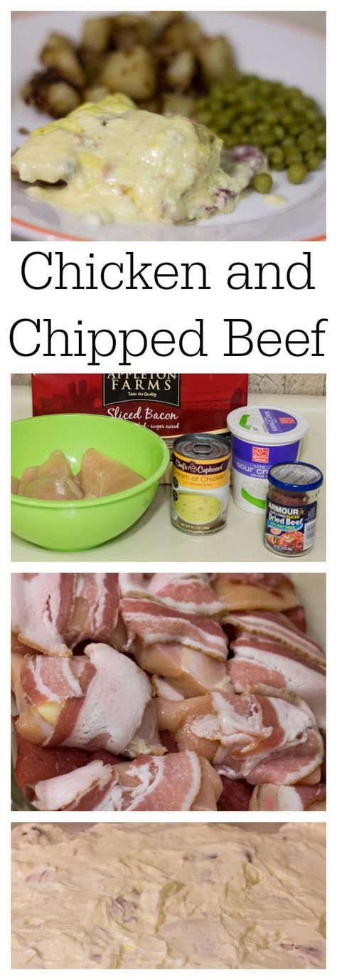 Chicken Chip Beef Casserole, Chicken And Dried Beef Casserole, Dried Beef Chicken Recipe, Party Chicken Recipe, Party Chicken With Dried Beef, Buddig Beef, Chipped Beef Recipe, Dried Beef Recipes, Party Chicken