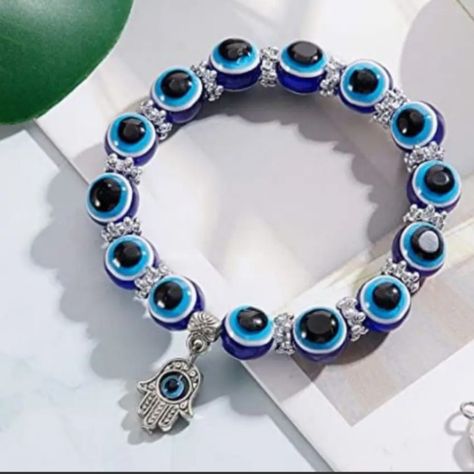 Amigurumi Patterns, Evil Eye Bracelet Diy, Evil Eye Jewelry Bracelet, Evil Bracelet, Body Jewelry Diy, Protection Talisman, Pop Jewelry, Evil Eye Art, Evil Eye Hamsa