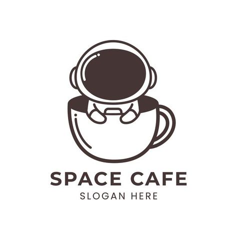 Space Cafe Logo, Coffee Names Ideas Logo, Cafe Names Ideas Logo, Cafe Logo Design Ideas Coffee Branding, Cafe Logo Design Ideas, Mug Logo Design, Cafe Logo Ideas, Cafe Names Ideas, Coffee Character