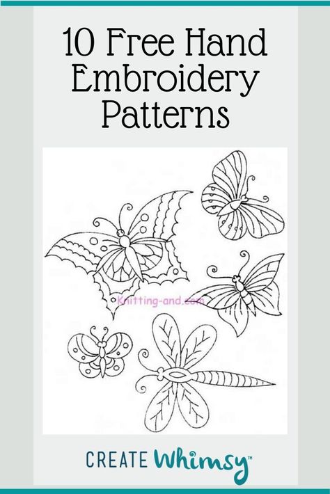 10 Resources for Free Hand Embroidery Patterns! - Create Whimsy Embroidery Templates Flowers Stencils, How To Read Embroidery Patterns, Free Printable Embroidery Designs, Freehand Embroidery Patterns, Embroidered Birds Free Pattern, Embroidered Butterfly Pattern, Tracing Patterns Free Printable, Crewel Embroidery Patterns Free, Floral Hand Embroidery Patterns Free