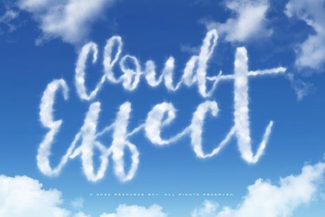 Santos, Cloud Typography, Text Cloud, Cloud Effect, Text Effect Photoshop, 3d Clouds, 3d Photoshop, Photoshop Text Effects, Effect Photoshop