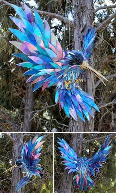 Artist Turns Old CDs Into Amazing Sculptures Instead Of Throwing Them Away Cd Recycle, Cd Mosaic, Art From Recycled Materials, Recycle Sculpture, Old Cd, Repurposed Art, Recycled Art Projects, Old Cds, Cd Crafts