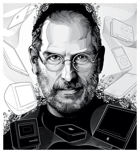 Powerful lessons learned from Steve Jobs Humour, Steve Jobs Apple, Vector Portrait, Portrait Images, Arte Pop, Portrait Illustration, Steve Jobs, Portrait Art, Vector Graphics