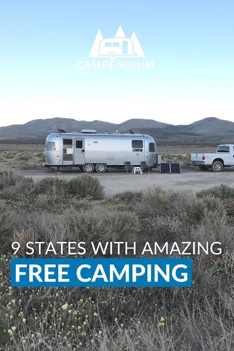 9 States With Amazing Free Camping Free Campsites U.s. States, Free Rv Camping Sites, Boondocking Rv, Boondocking Camping, Rv Boondocking, Rv Travel Destinations, Cheap Camping, Camp Ground, Rv Campsite