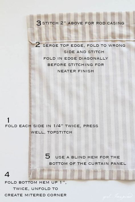 Tela, Couture, Curtains Sewing, Blind Hem Stitch, Curtain Sewing Pattern, Curtain Tutorial, Small Curtains, No Sew Curtains, Sewing Machine Feet