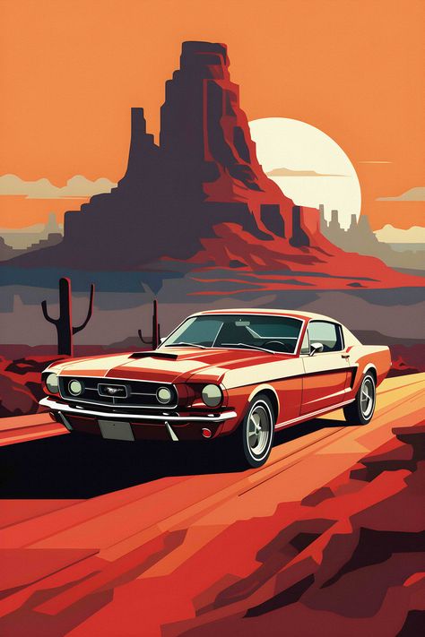 Step into the past with the modern minimalist travel poster '1967 Shelby Mustang GT500' by Pixaverse. This vibrant Displate print brings the classic and the contemporary together, illustrating the timeless allure of a legendary car. Let this artwork inspire you with its distinct, clean lines - a nod to minimalist design, and ignite your wanderlust with its travel theme. Get ready to take a journey through time and aesthetics. Muscle Cars Drawing, Retro Cars Poster, Muscle Car Artwork, Car Animation Wallpaper, Ford Mustang 1967 Wallpapers, Mustang Wallpaper Aesthetic, Mustang Car Painting, Ford Mustang Gt Wallpaper, Car Artwork Wallpaper