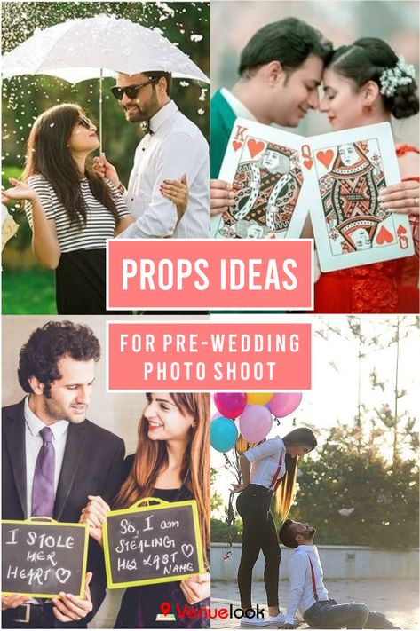 Pre Wedding Props Cute Ideas, Pre Wedding Props Ideas, Funny Wedding Props, Funny Pre Wedding Shoot Ideas, Props For Wedding Photoshoot, Props For Pre Wedding Shoot, Pre Wedding Shoot Ideas Funny, Pre Wedding Poses Funny, Photo Shoot Prop Ideas