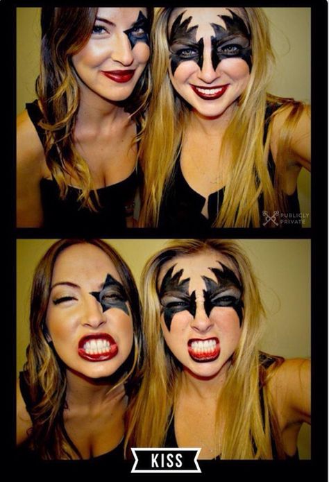 Halloween Mujer, Kiss Costume, Best Halloween Costumes, Halloween 2015, Disfraces Halloween, Halloween Costumes Makeup, Halloween Make Up, Maquillage Halloween, Up Halloween