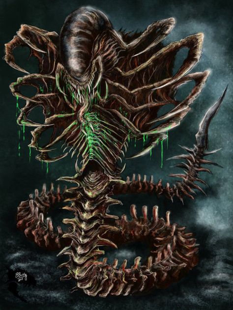 pixelated-nightmares:  Xenomorph Snake by WretchedSpawn2012... Snake Alien, Giger Alien, Predator Alien Art, Monster Artwork, Alien Artwork, Dark Creatures, Arte Alien, Creature Artwork, Alien Concept