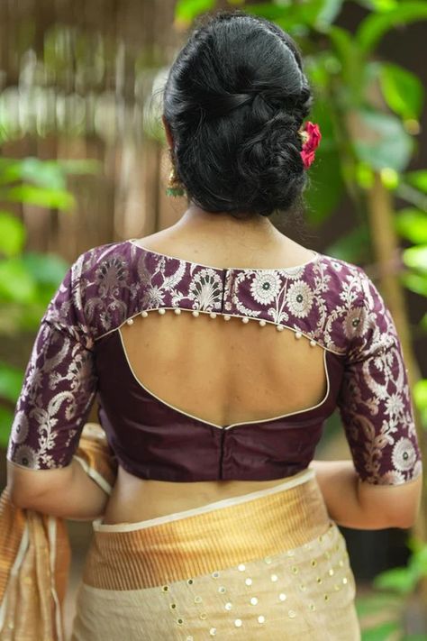 All Blouses Upcycling, Banarasi Saree Blouse Design Back, Fancy Saree Blouse Designs Latest, Whatsapp Widget, Blouse For Saree, Brocade Blouse Designs, Model Blouse, Cutwork Blouse, Latest Blouse Designs Pattern