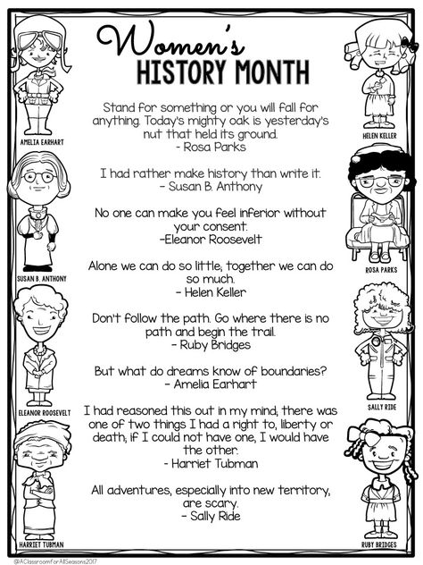 Women’s History Art Project, Women’s History Month Preschool Crafts, Woman History Month Activities, Womens History Month Coloring Pages, Womens History Crafts, Womens History Month Activities For Middle School, Woman’s History Month Activities, Women’s History Month Art Projects, Women’s History Month Ideas