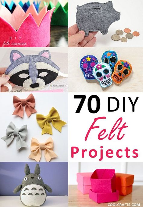 Do you enjoy doing crafts with felt? Here are 70 DIY felt craft projects that you can try for yourself. Crafts With Felt, Xmas Pics, Diy Sy, Felt Craft Projects, Baby Mobil, Felt Crafts Diy, Diy Crafts For Adults, Felt Craft, Diy Felt