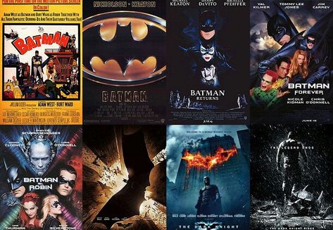 Batman movies!! :-) Batman Movies In Order, Buzzfeed Movies, Batman Animated Movies, All Batman, Batman Photo, Batman Movies, All Batmans, The Godfather Part Ii, Batman Animated