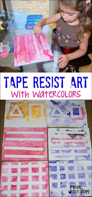 Grasshoppers, Preschool Watercolor Art, Tape Resist Art, Resist Art, Childhood Art, Sensory Art, Art Therapy Activities, Kids Journal, Art Activities For Kids